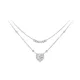 Ezüst dupla nyaklánc kristálymedállal