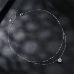 Ezüst dupla nyaklánc kristálymedállal