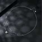 Ezüst dupla nyaklánc kristálymedállal