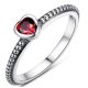 Szív ezüst gyűrű, Piros, 6