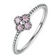 Apró virágos ezüst gyűrű, Pink, 7