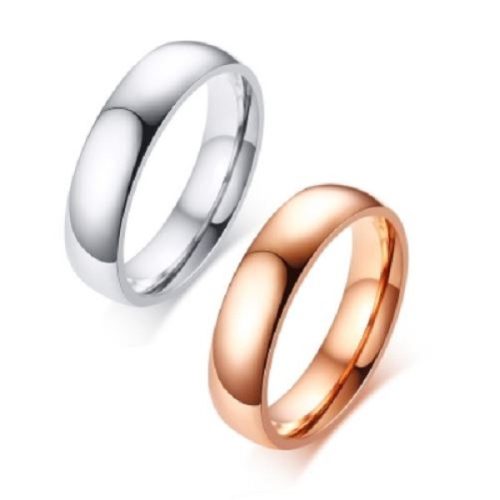 Női karikagyűrű, rozsdamentes acél, rosegold színű, 7-es méret