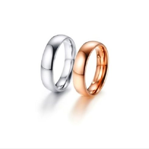 Női karikagyűrű, rozsdamentes acél, rosegold színű, 11-es mé