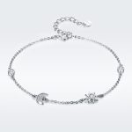 Ezüst női karkötő, Nap és Hold