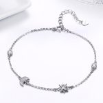 Ezüst női karkötő, Nap és Hold