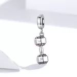 Ezüst charm, súlyzó