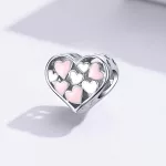 Ezüst charm 925, szív 