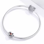 Ezüst charm 925, szív a szívben