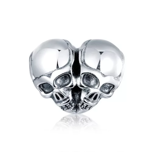 Ezüst charm 925, koponyák