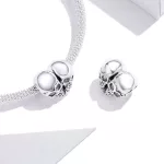 Ezüst charm 925, koponyák