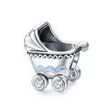 Ezüst charm 925, babakocsi