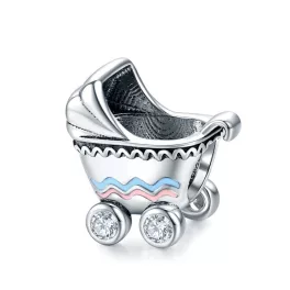 Ezüst charm 925, babakocsi