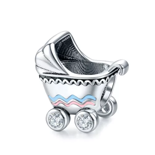Ezüst charm 925, babakocsi