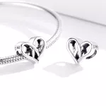 Ezüst charm 925, páros szív
