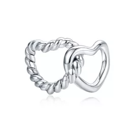 Ezüst charm 925, páros szív