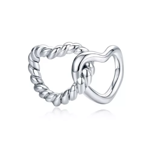 Ezüst charm 925, páros szív