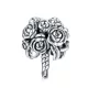 Ezüst charm 925, virágcsokor