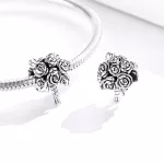 Ezüst charm 925, virágcsokor