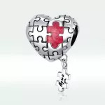 Ezüst charm 925, szívpuzzle