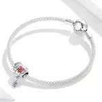 Ezüst charm 925, szívpuzzle