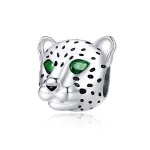 Ezüst charm 925, leopárdfej