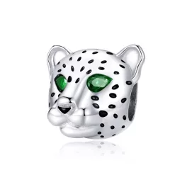 Ezüst charm 925, leopárdfej