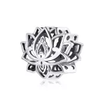 Ezüst charm 925, lótuszvirág