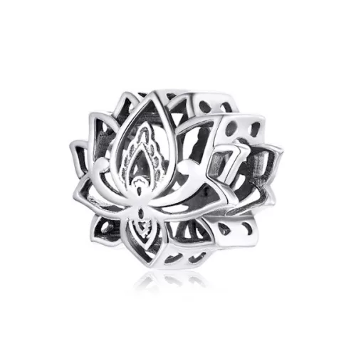 Ezüst charm 925, lótuszvirág