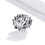 Ezüst charm 925, lótuszvirág