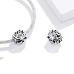 Ezüst charm 925, lótuszvirág