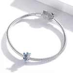 Ezüst charm 925, kék pillangók