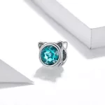 Ezüst charm 925, macskafej