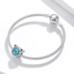 Ezüst charm 925, macskafej