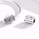 Ezüst charm 925, táskarádió