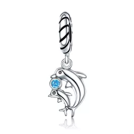 Ezüst charm 925, delfin