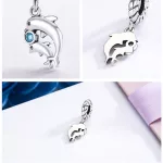 Ezüst charm 925, delfin