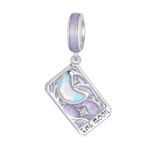Ezüst charm, tarot kártya, A hold