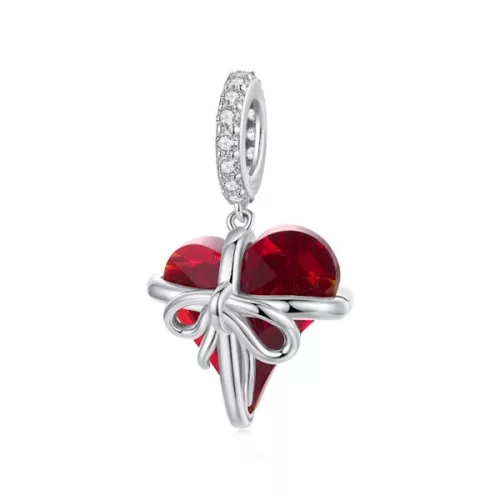 Ezüst charm 925, ajándék szív