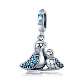 Ezüst charm 925, madárkák