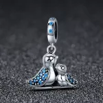 Ezüst charm 925, madárkák