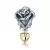 Ezüst charm 925, rózsa szívvel