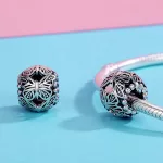 Ezüst charm 925, gyöngy pillangóval
