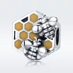 Ezüst charm méhekkel