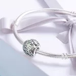 Ezüst charm levélmintával