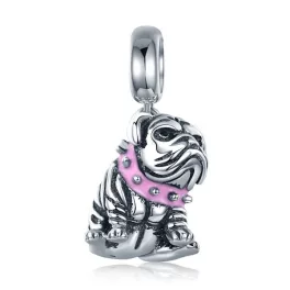 Ezüst charm 925, bulldog