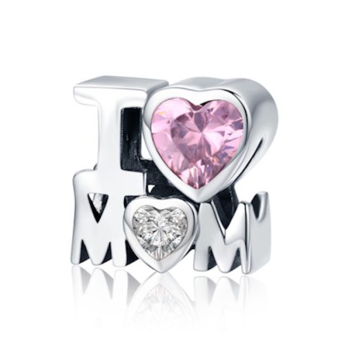 Ezüst charm, I LOVE MOM