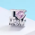 Ezüst charm, I LOVE MOM