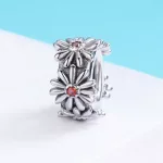 Ezüst charm 925 virágokkal