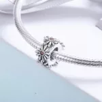 Ezüst charm 925 virágokkal