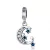 Ezüst charm 925, hold csillagokkal